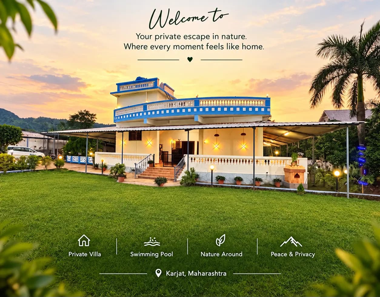 Photo 1 of 13 – 2 BHK villa with a private pool in Kadav, Karjat (BMF-V623)