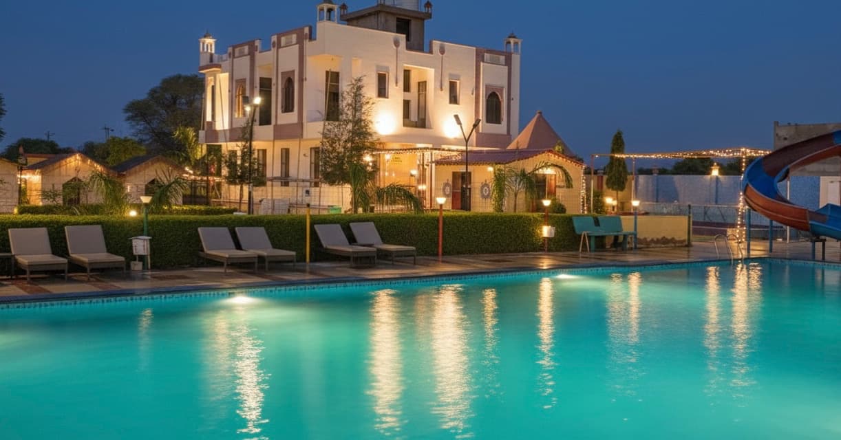 Photo 2 of 9 – 9-room resort with a pool in Bassi, Jaipur (BMF-R644)