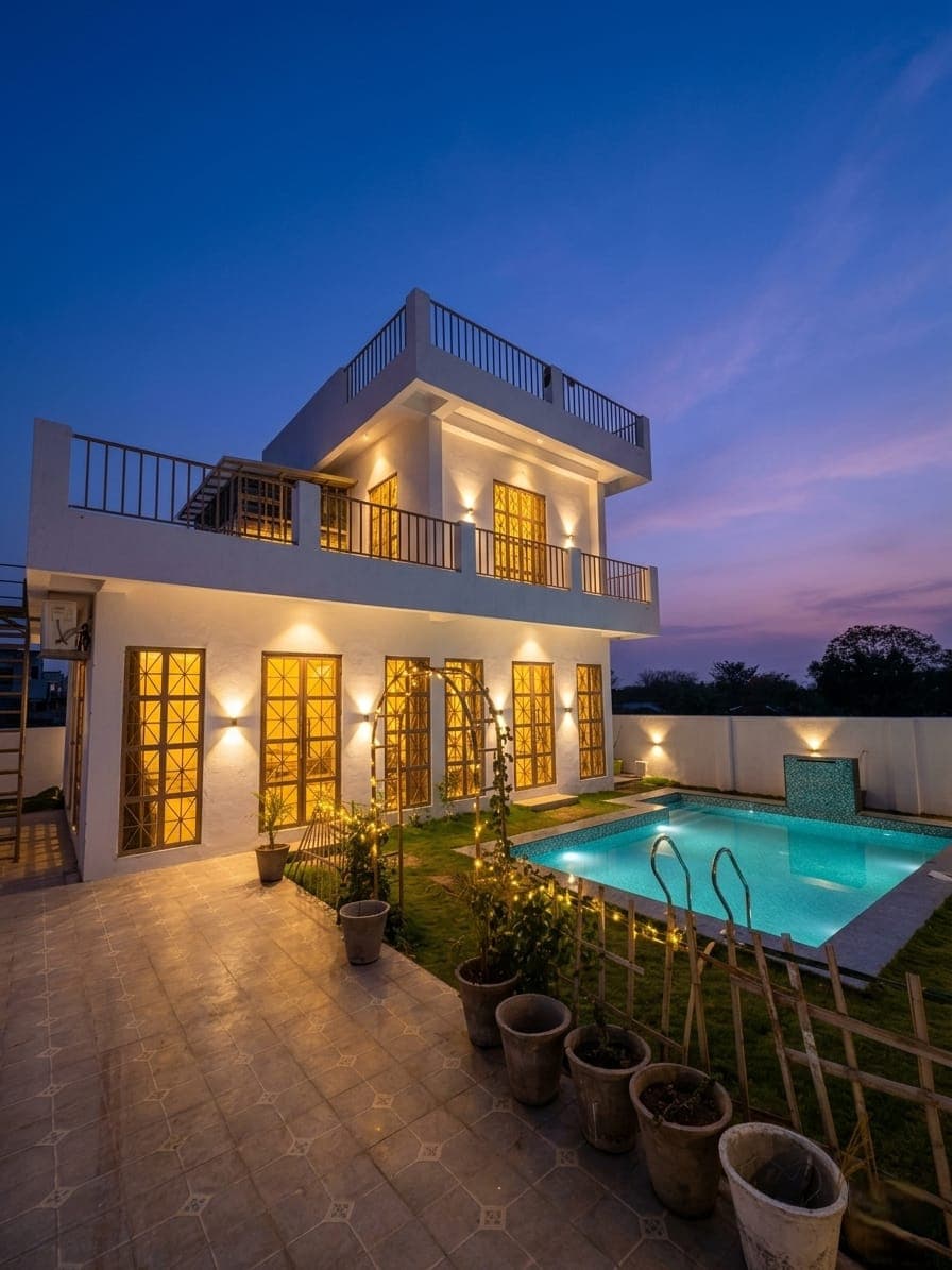 3 BHK villa with a private pool in Badi Lake, Udaipur (BMF-V636)